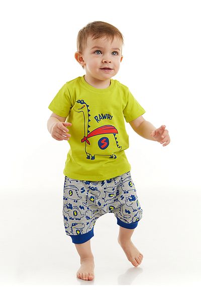 Denokids Super Dino Baby-Jungen-T-Shirt-Capri-Shorts-Set