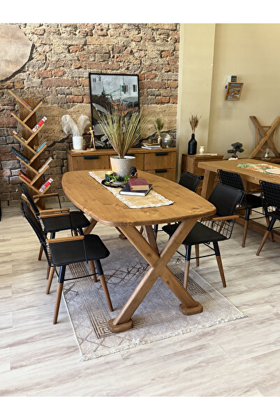 NT Concept Ntconcept Nova Doğal Ahşap Sandalyeli Masa Takımı