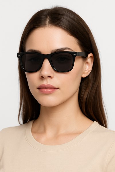 By Donetto Black Polarized Adult Unisex Sunglasses