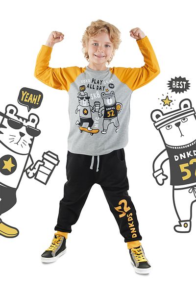 Denokids Play Allday Set aus T-Shirt und Jogginghose für Jungen