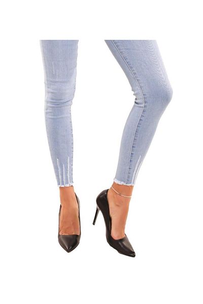 Intisimo Blugi, croială skinny, talie înaltă, albastru deschis - mărimea 32 (US 25)