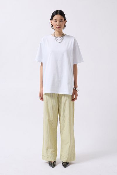 Black Fashion Turkish Back Printed Oversize White T-Shirt
