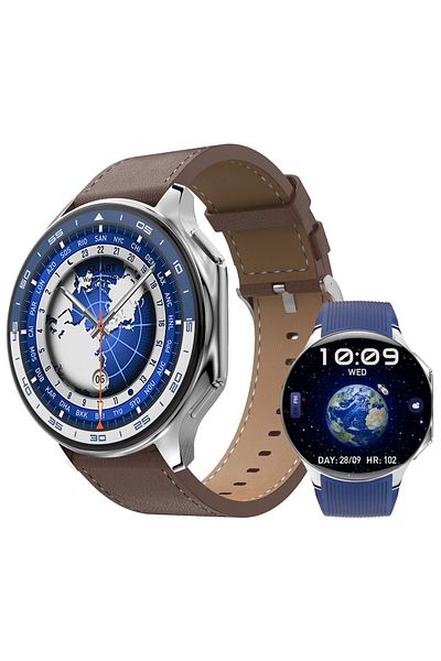 Smart Vibe Smartwatch AMOLED Always ON DTX™ WATCH 1.43" 3D Surround Vision, Bluetooth Call, Multi Sport, Blue