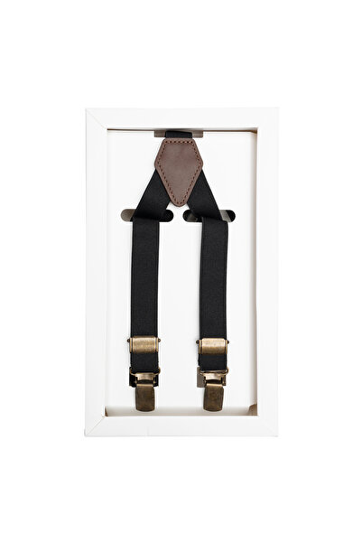 TORO NERO Bretele negre înguste pentru bărbați