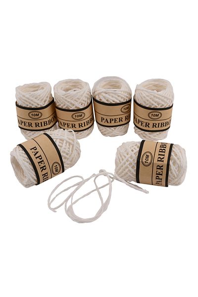 Party and Story Jute Rope, 10M, White, 6 Knots