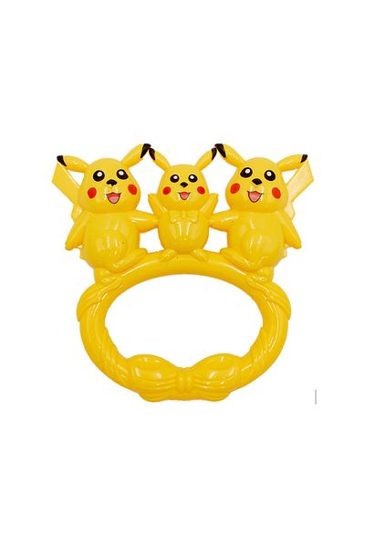 rexa Pikachu Baby Rattle Toy – Sensory Ring Rattle with Sound & Safe Grip – 15x16.5 cm