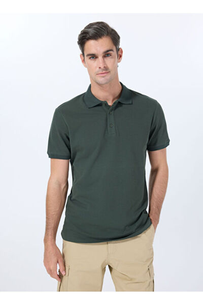 People By Fabrika Haki Erkek Basic Polo T-Shirt PBF5SM-TST 5109