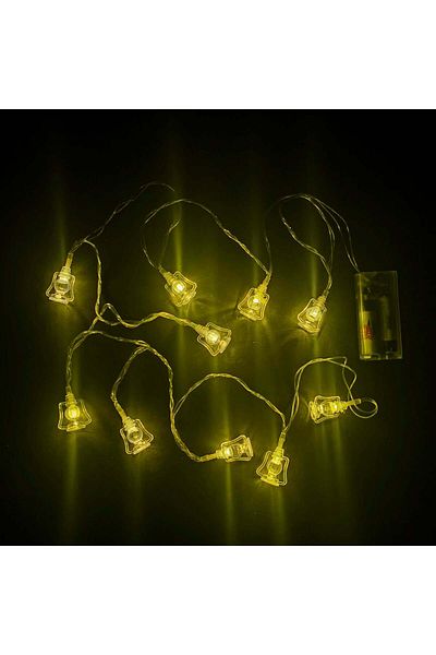 Party and Story Luminous Ramadan decorations, lantern shape, 2 meters, 10 pieces yellow