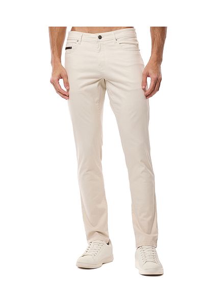 R&B Solid Slim Fit Trousers with Button Closure