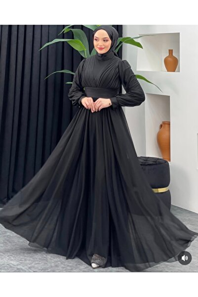 GÜZELLER Βραδινό φόρεμα από τούλι με λεπτομέρεια πιέτες στη μέση ντραπέ