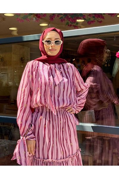 Hare Butik Adel Patterned Binding Detail Bluz