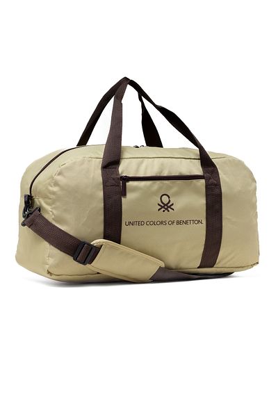 United Colors of Benetton Beige Unisex Travel Hand Suitcase Duffel Bag with Shoulder Strap 21064