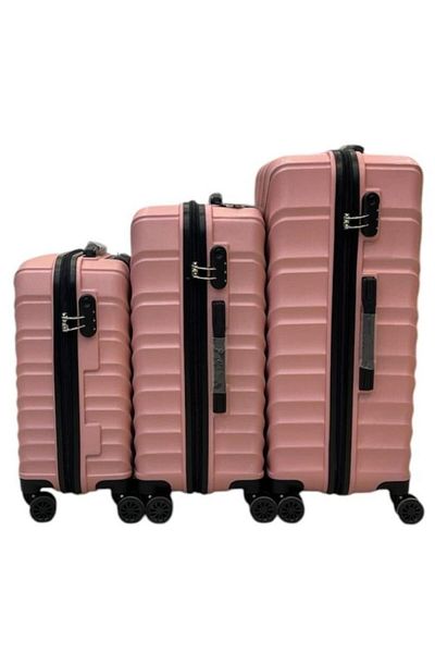 Generic 3-piece travel bags, dark rose gold color