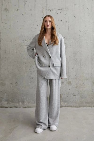Vogueway Gray 3-Thread Comfort Jacket and Pants Set