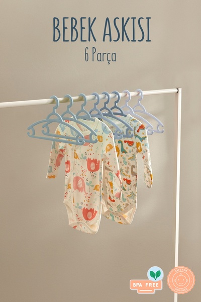 Nandy Kids شماعات ملابس أطفال مكونة من 6 قطع - مجموعة شماعات ملونة ومتينة