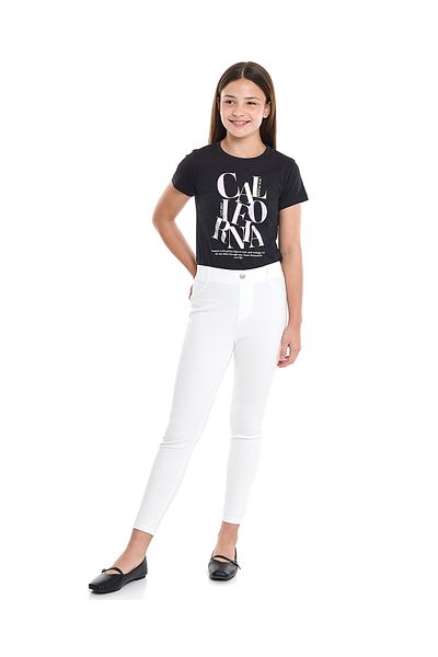 R&B Solid Skinny Fit Pants with Elastic Waist