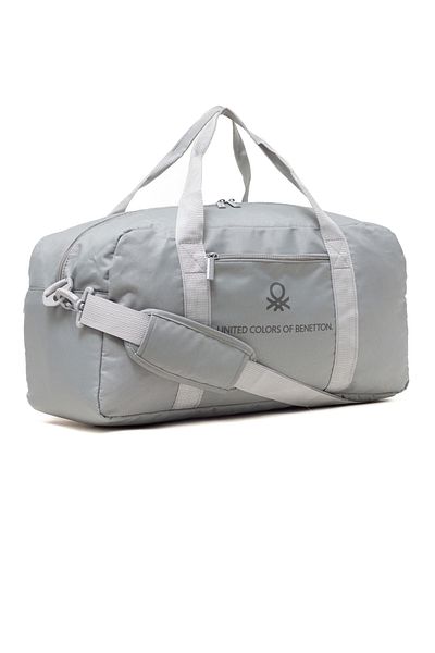 United Colors of Benetton Light Gray Unisex Travel Hand Suitcase Sports Bag with Shoulder Strap 21065