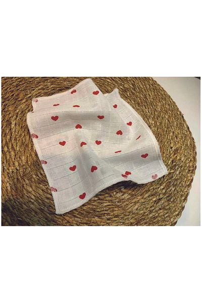 Baby Wings Set of 7 Single Layer Baby Mouth Wipes with Hearts