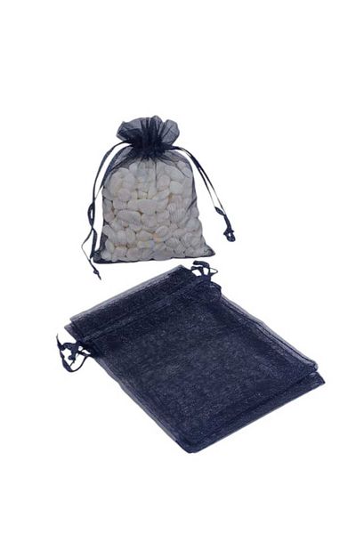 Party and Story Chiffon bag made of organza fabric, 12 pieces, black color