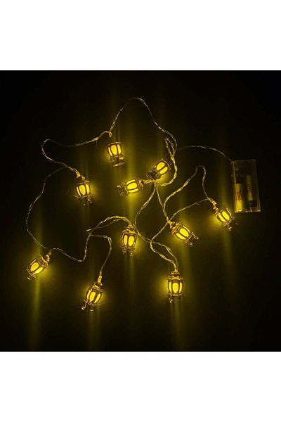 Party and Story Luminous Ramadan decorations, lantern shape, 2 meters, 10 pieces yellow