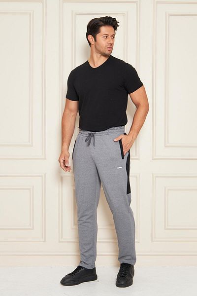 TRENDHİLL Ανδρικό ίσιο παντελόνι με ρίγες casual κομμένο καπνιστό 6504-F