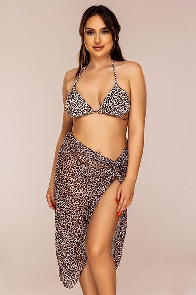 Lush Fashion Three-Piece Swimsuit with Print