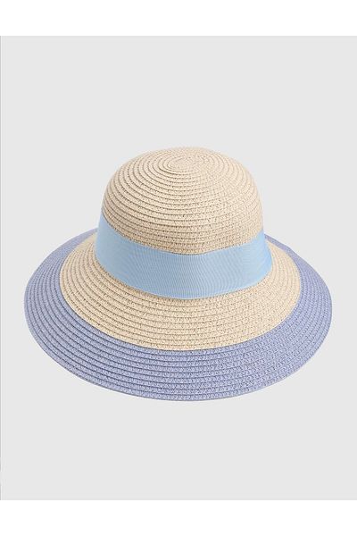 İLVİ Pălărie de plajă pentru femei Nara Straw Blue