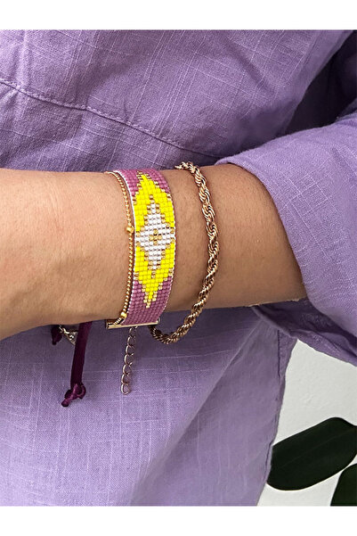 NevoAccessory مزيج سوار لافندر صن ميوكي مع سلسلة وسلسلة قابلة للتعديل