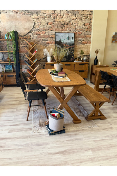 NT Concept Ntconcept Nova Ahşap Masa Takımı Banklı Sandalyeli
