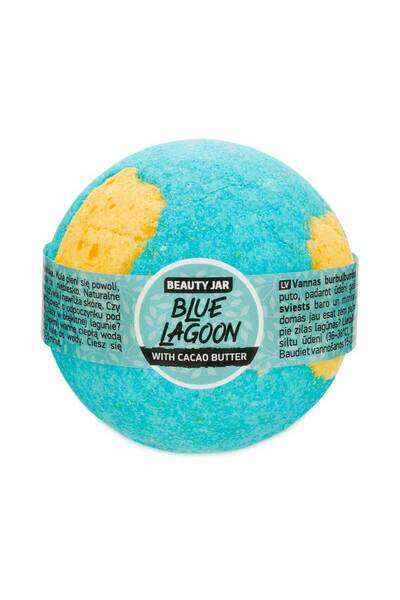 Beauty Jar Bombă de baie efervescentă cu unt de cacao, Blue Lagoon, Borcan de...
