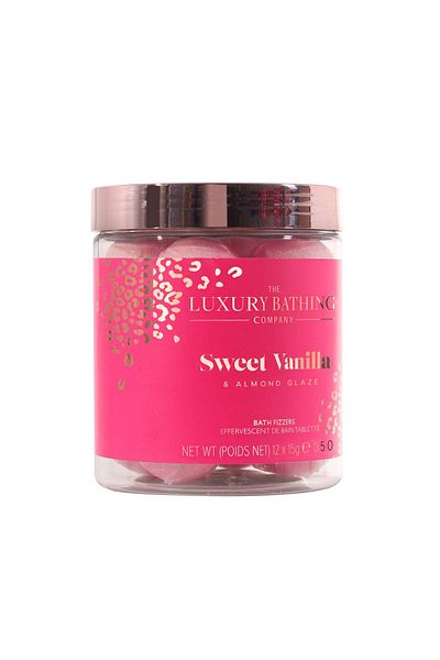 The Luxury Bathing Company Restore Gift Set, Sweet Vanilla & Almond Glaze, Bath Balls, The Luxury Bathing Company, 10 x 15 g