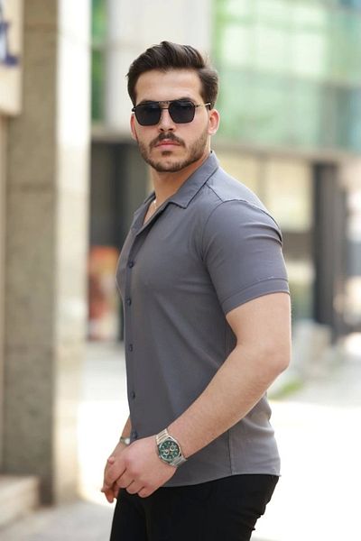 MODA Men's Apaj Collar Short Sleeve Shirt