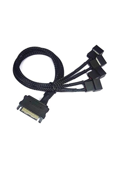 Temiz Pazar 4598 Sata Power To Fan Çevirici 4 Port Y Pin PWM Çoklayıcı Splitt...