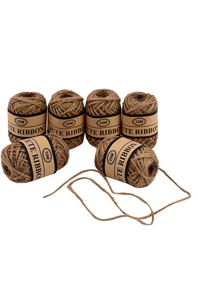 Party and Story Burlap Rope, 10M, Light Brown, 6 Knots