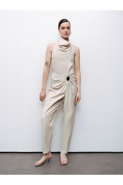 Nocturne Asymmetrical Drape Detailed Trousers