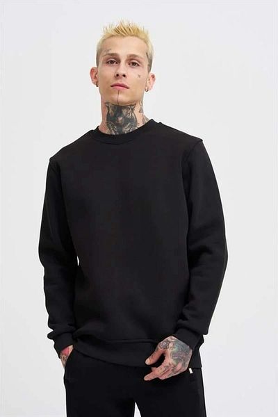 Machinist Regular Crew Neck Basic Sweatshirt Black