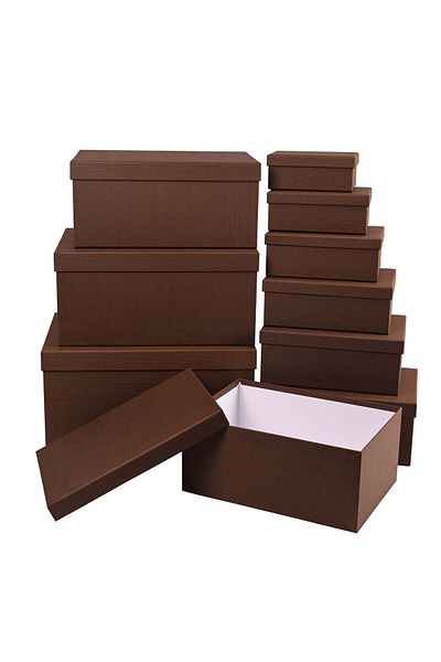 Party and Story 10 pieces of gift boxes Brown color