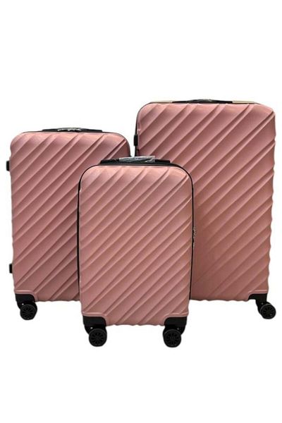 Generic 3-piece travel bags, dark rose gold color