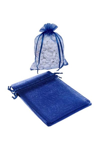 Party and Story Chiffon bag made of organza fabric, 12 pieces, navy blue