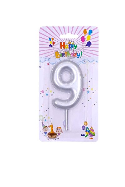 Party and Story Gray Card Party Candles 9 12 pieces