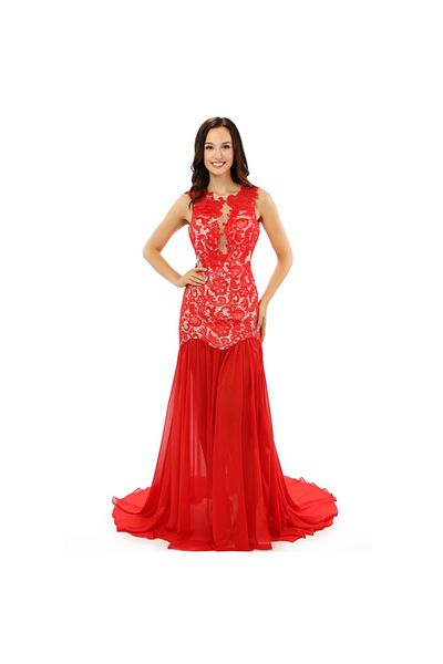 OEM Red lace mermaid dress