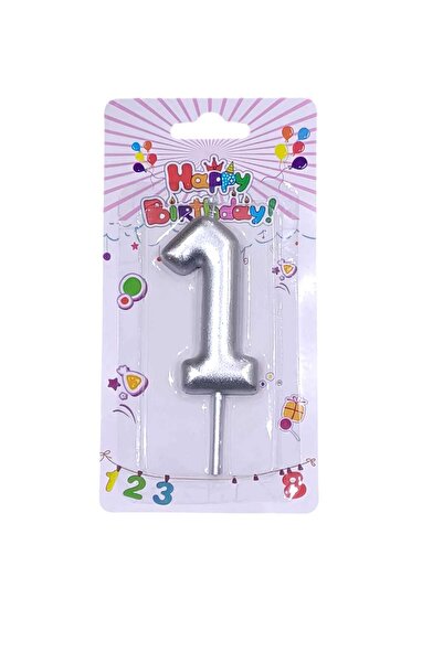 Party and Story شمعة حفلات رمادية 1