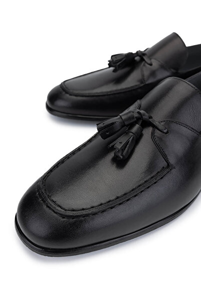 Tamer Tanca Мъжки черни мокасини от естествена кожа