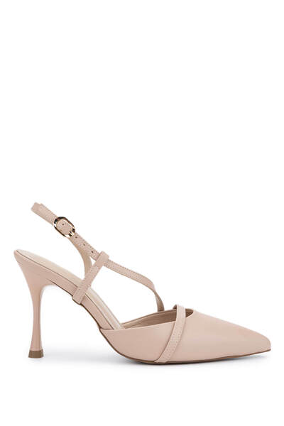 Tamer Tanca حذاء نسائي بكعب بيج نباتي