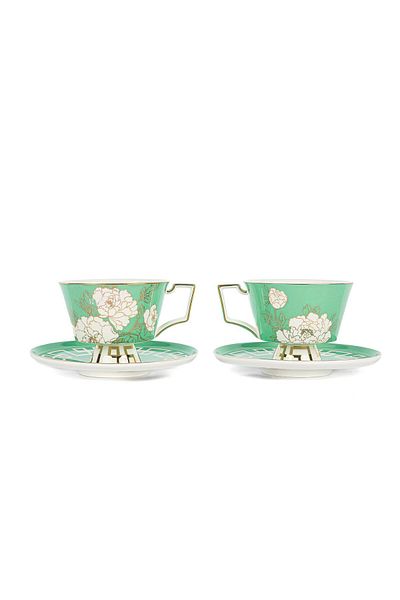 Mikasa Moor Peonia Green 240Cc Teacup Set - Pack of 2