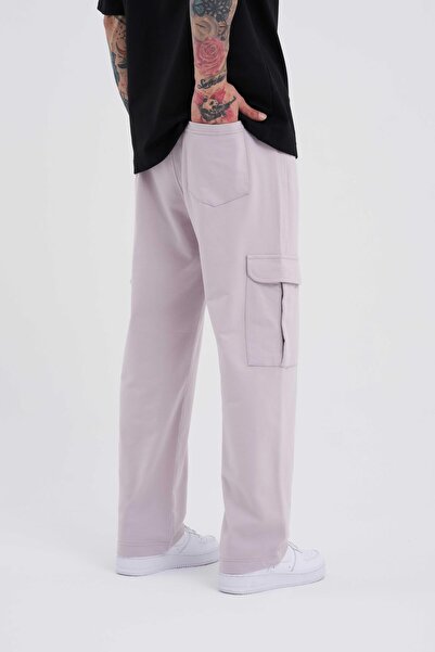 Machinist Ανδρικό φαρδύ ανοιχτό γκρι παντελόνι Cargo Pocket Relaxed