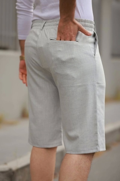 MODA Men's waist lace up and button down raglan fabric shorts