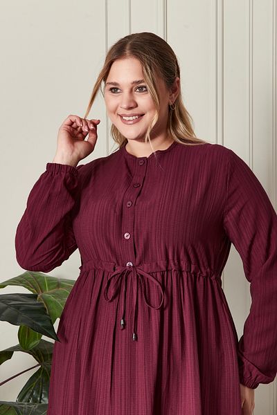 Ferace Γυναικείο υφασμάτινο φόρεμα Seersucker Plus Size