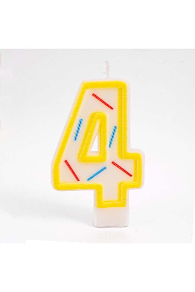 Party and Story Party Candle Striped Card Number 4 12 pieces