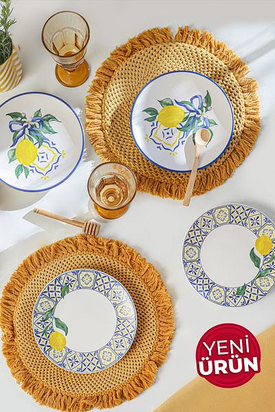 Keramika Farfurie pentru tort Lemon Bliss Aegean 20 cm 4 bucati 22089-92